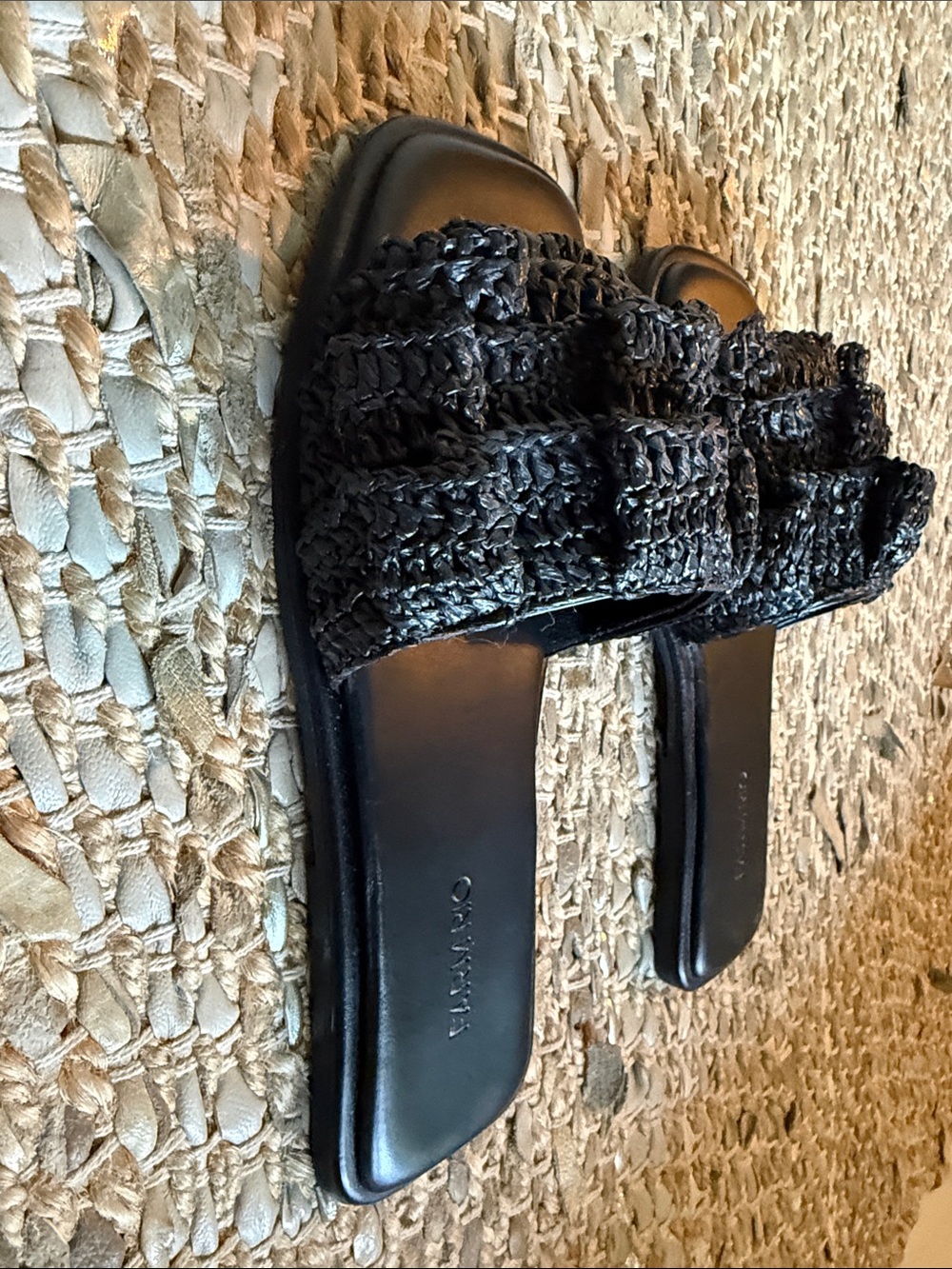 FARM Rio Faux Rafia Slide Mules - Picture 7 of 8